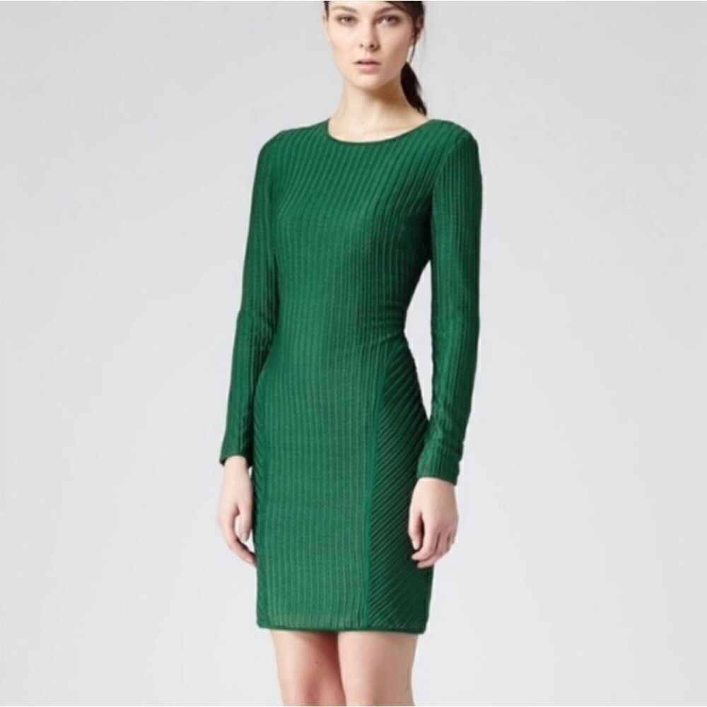 Reiss Green Lace Bodycon Dress Size 10 NWT